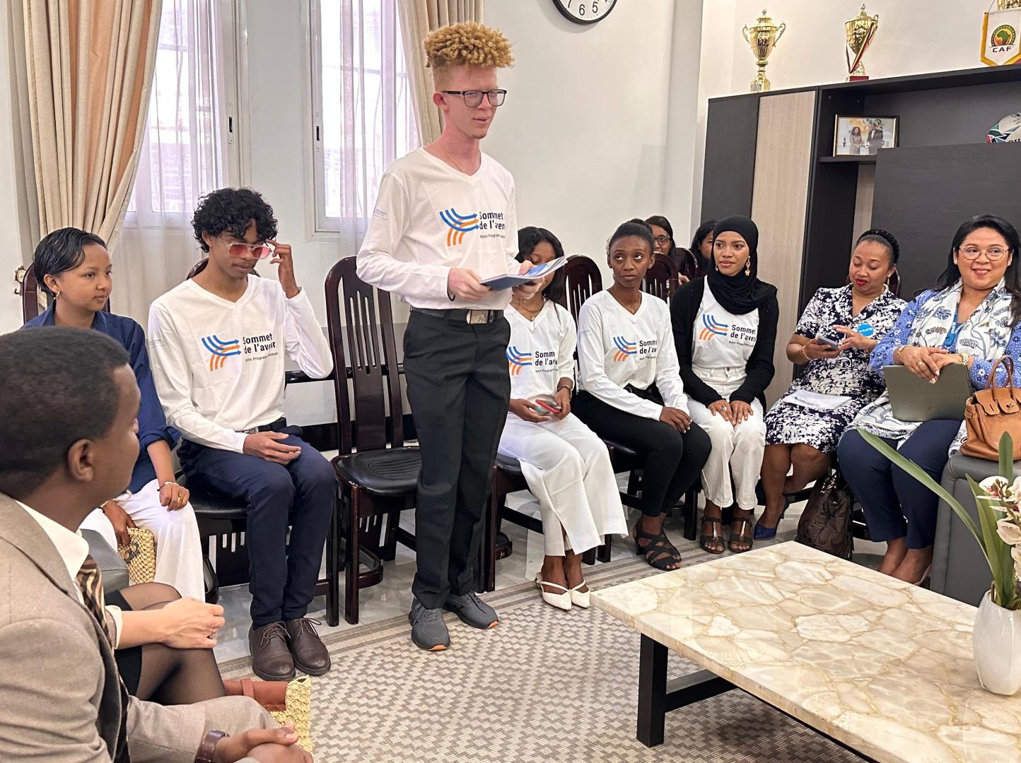 Les cinq jeunes qui ont représentés Madagascar lors du Sommet de l'Avenir à New York.