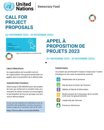 APPEL A PROPOSITION DE PROJETS